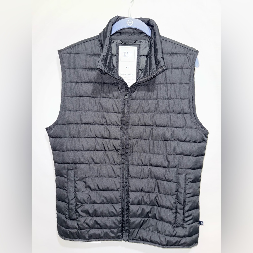 Mens Black GAP Cold Control Quilted Vest